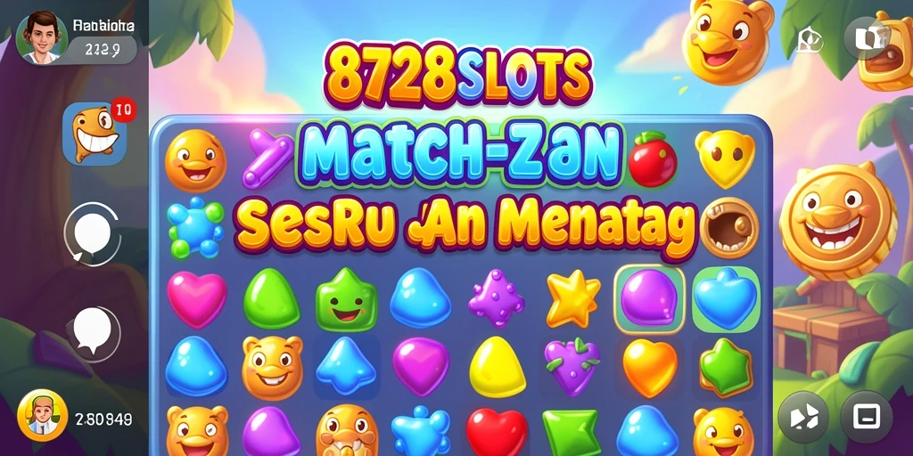 Tangkapan layar gameplay 8728SLOTS menunjukkan aksi mencocokkan simbol yang seru.