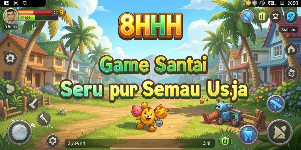 Tampilan gameplay seru 8HHH yang penuh warna.