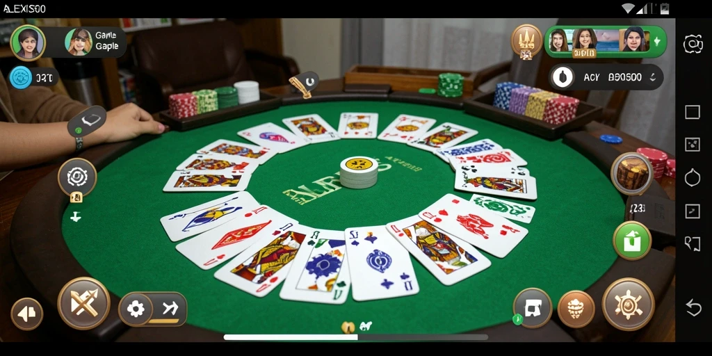 Screenshot ALEXIS500 menampilkan permainan Gaple yang intens dan menyenangkan.