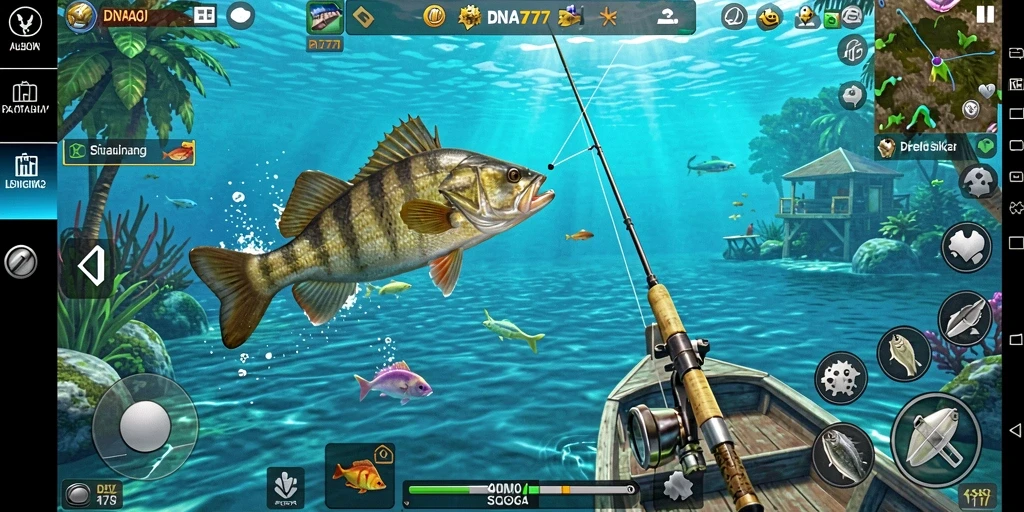 Gameplay seru menangkap ikan dalam DNA777 dengan grafik menakjubkan.