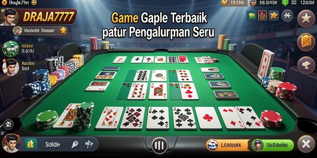 Screenshot gameplay DRAJA777 yang menunjukkan suasana permainan Gaple.
