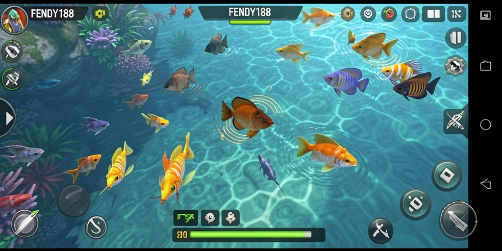 Screenshot gameplay FENDY188 menampilkan aksi menangkap ikan seru.