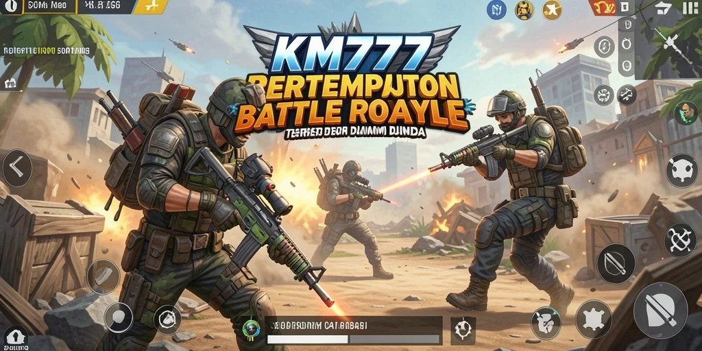Tampilan gameplay seru dalam dunia Battle Royale di KM777.