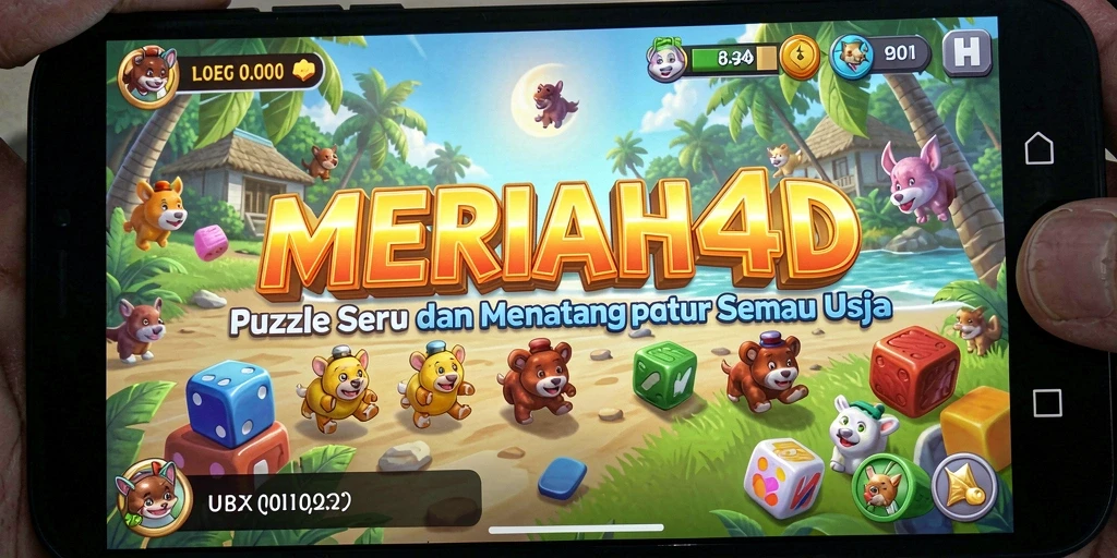 Tampilan gameplay puzzle MERIAH4D dengan tantangan seru.