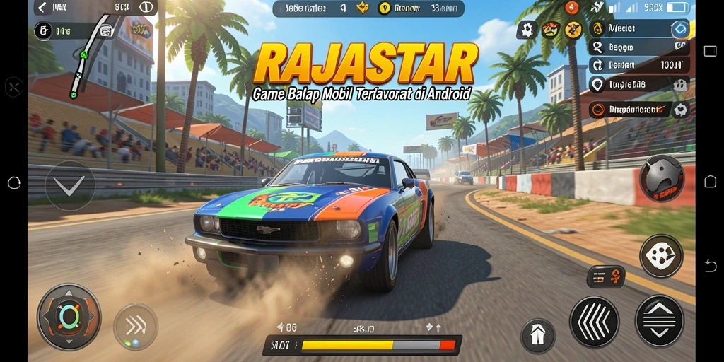 Gameplay balap mobil seru di RAJASTAR.