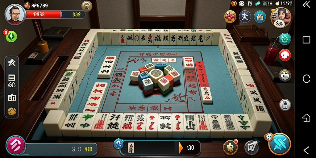 Screenshot RP6789 menampilkan aksi permainan Mahjong yang seru.