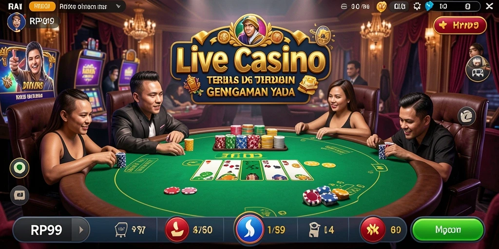 Screenshot gameplay <strong>RP99</strong> yang menampilkan dealer langsung dalam aksi.