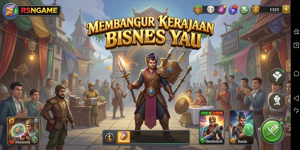 Tangkapan layar utama RSNGAME menunjukkan gameplay menarik Tycoon.