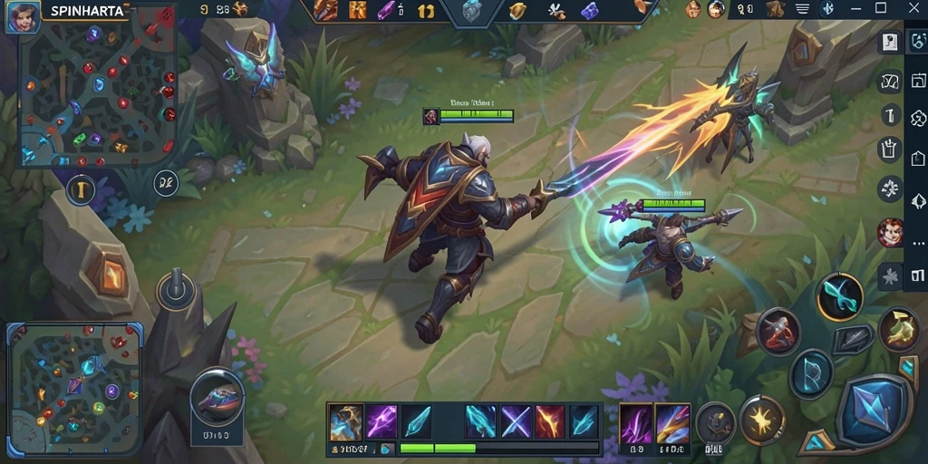 Tampilan gameplay SPINHARTA yang mendebarkan dan penuh aksi.