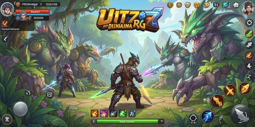 Tangkapan layar gameplay UT77, menampilkan aksi seru dalam pertempuran RPG.